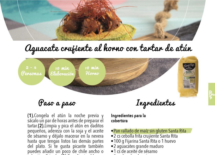 receta tartar atun aguacate horno