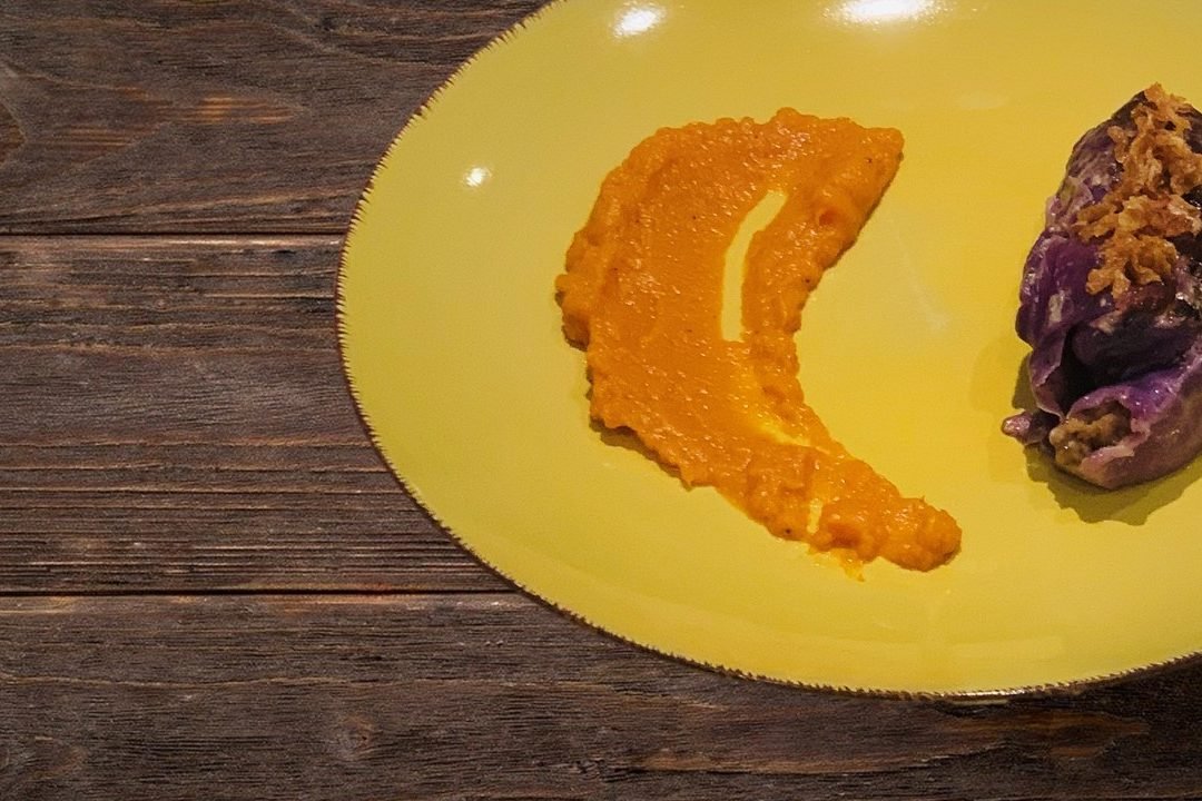 Receta de LOMBARDA RELLENA de soja texturizada y bechamel sin gluten