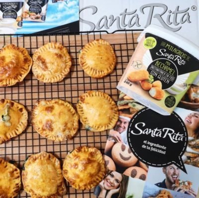 Cómo hacer EMPANADILLAS RELLENAS DE BECHAMEL CON ESPINACAS Y TAQUITOS DE JAMÓN (receta sin gluten)