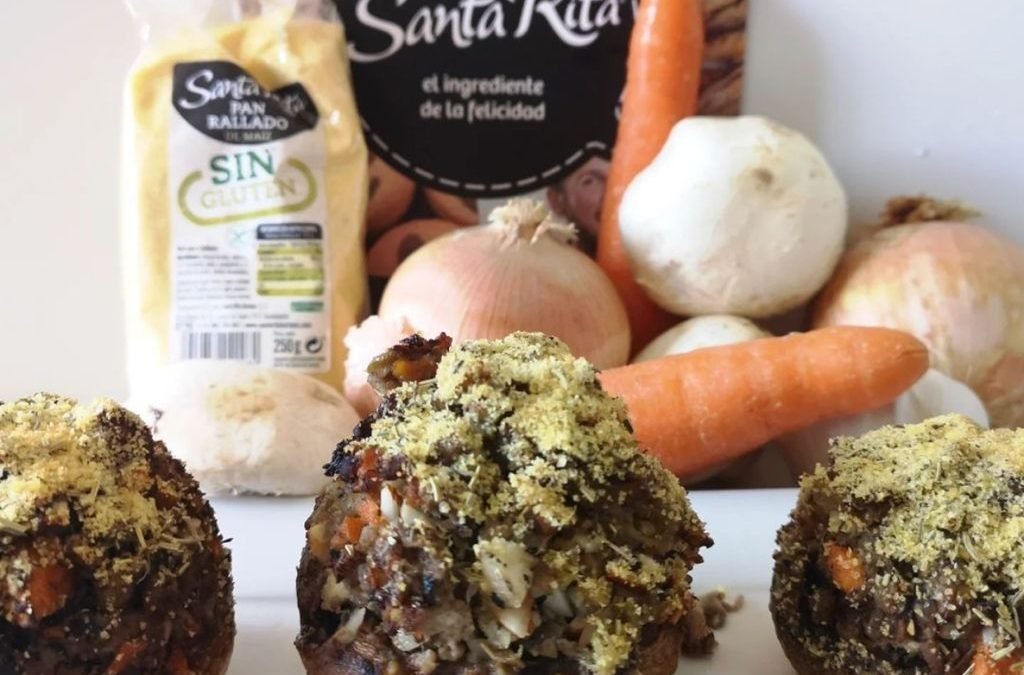 Cómo hacer CHAMPIÑONES RELLENOS DE OLIVAS VERDES Y COSTRA DE MAÍZ