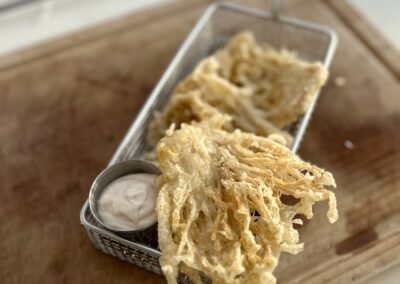 Cómo hacer setas ENOKI EN TEMPURA